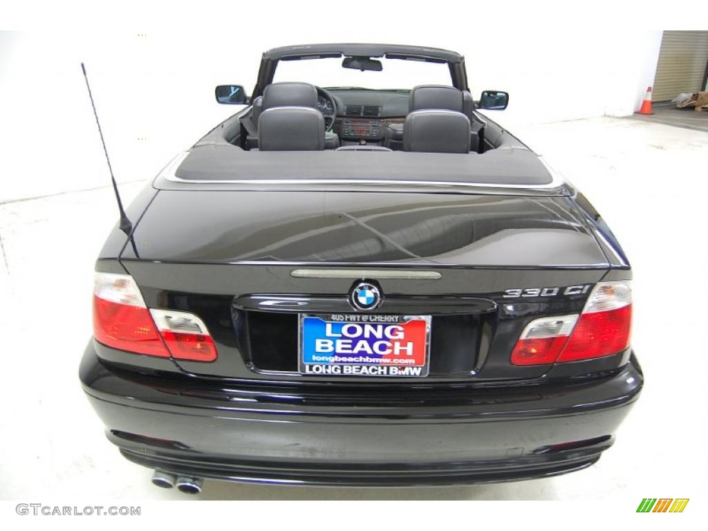 2002 3 Series 330i Convertible - Jet Black / Black photo #6