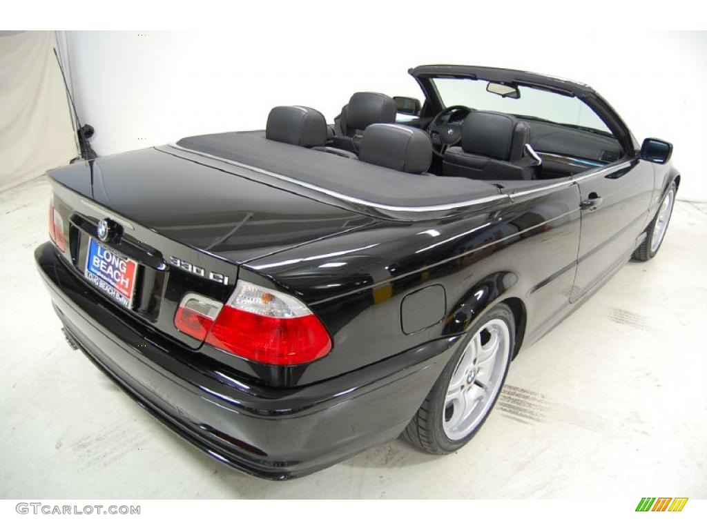 2002 3 Series 330i Convertible - Jet Black / Black photo #7