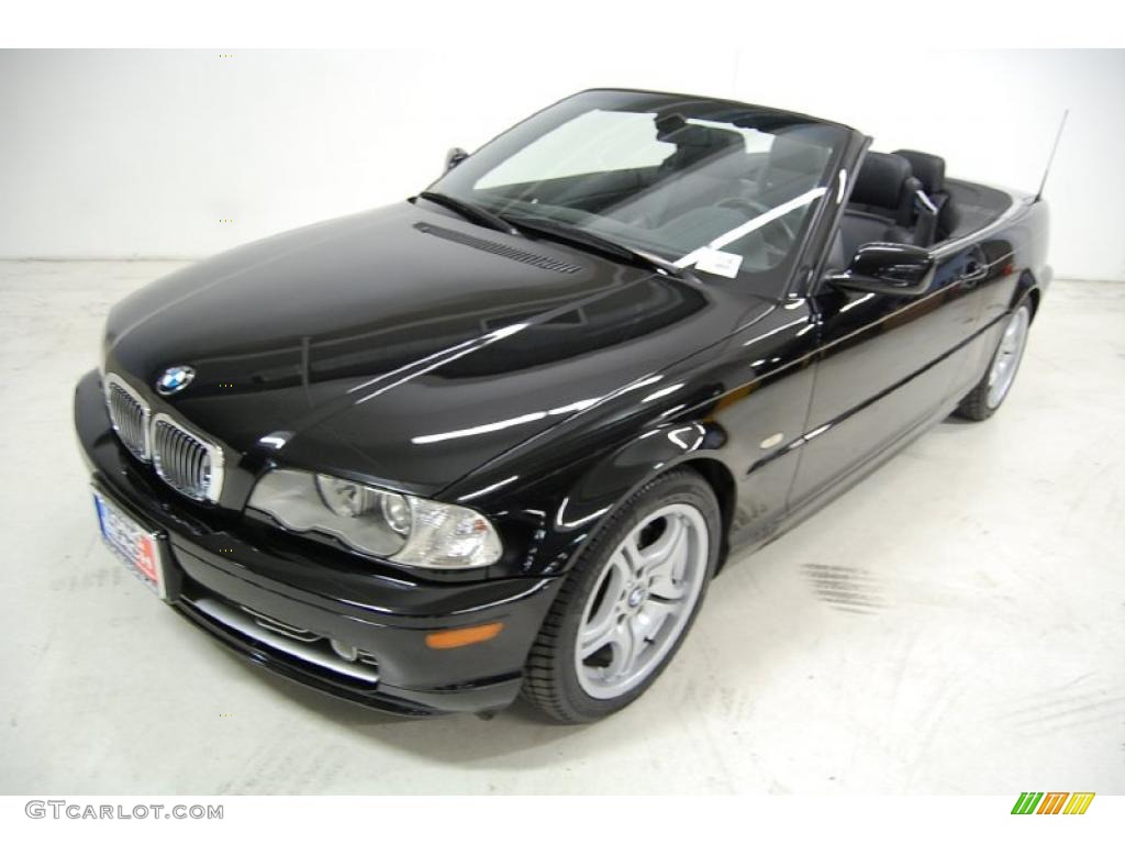 2002 3 Series 330i Convertible - Jet Black / Black photo #10