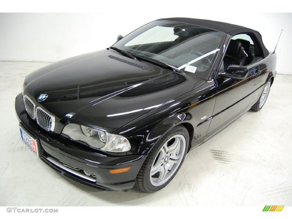 2002 3 Series 330i Convertible - Jet Black / Black photo #23