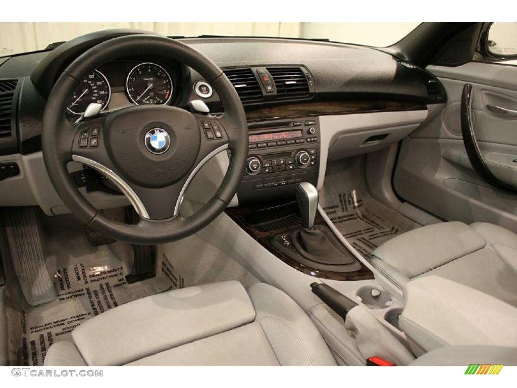 Gray Boston Leather Interior 2010 BMW 1 Series 128i Convertible Photo #45556605