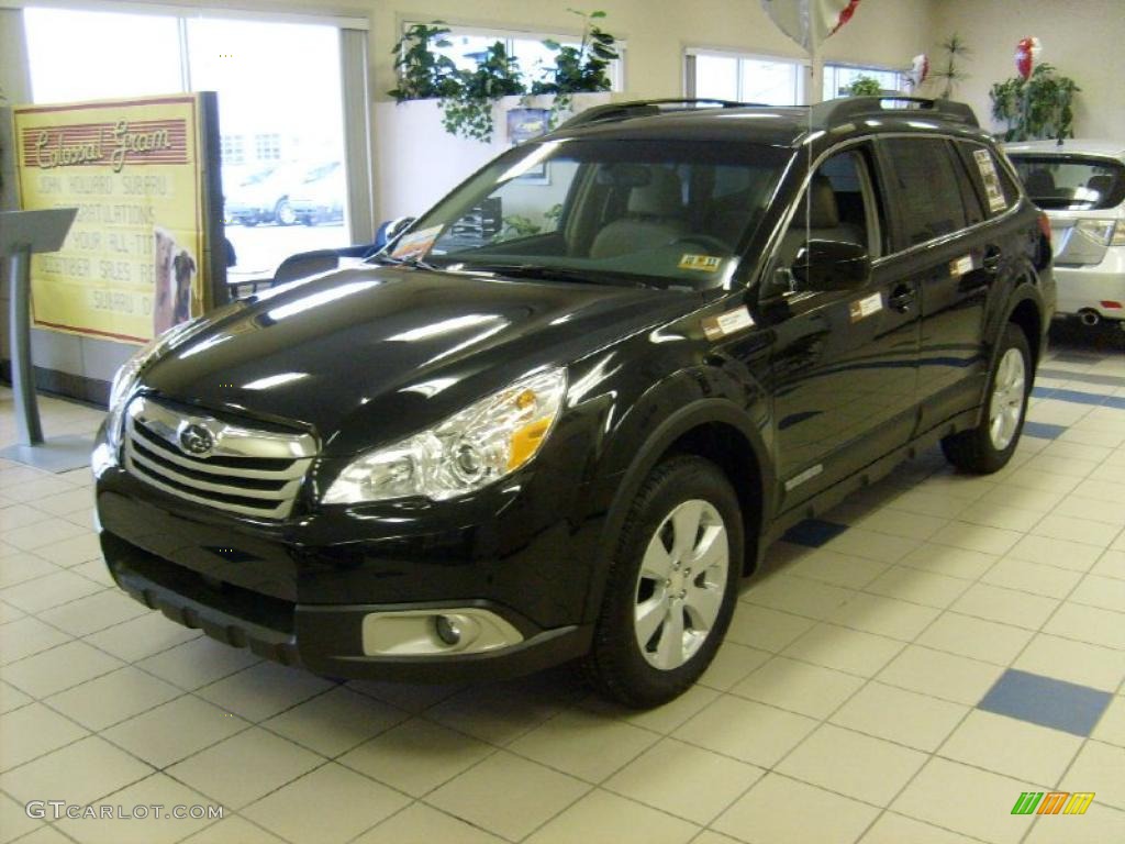 2011 Outback 2.5i Premium Wagon - Crystal Black Silica / Warm Ivory photo #7