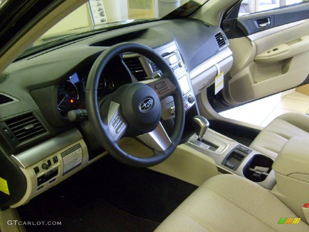 2011 Outback 2.5i Premium Wagon - Crystal Black Silica / Warm Ivory photo #12