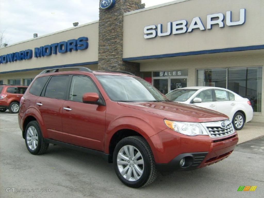 2011 Forester 2.5 X Limited - Paprika Red Metallic / Black photo #1