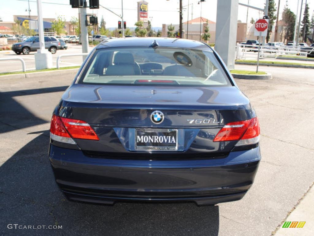 2008 7 Series 750Li Sedan - Monaco Blue Metallic / Flannel Grey photo #8