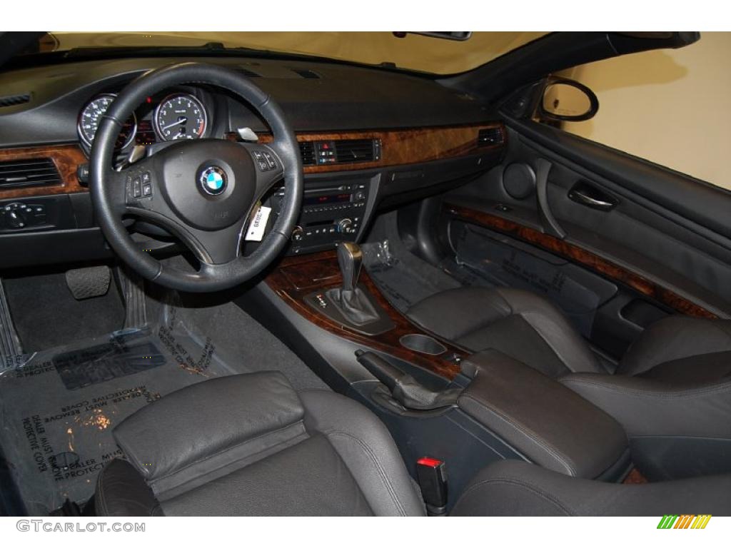 Black Dakota Leather Interior 2008 BMW 3 Series 335i Convertible Photo #45569475