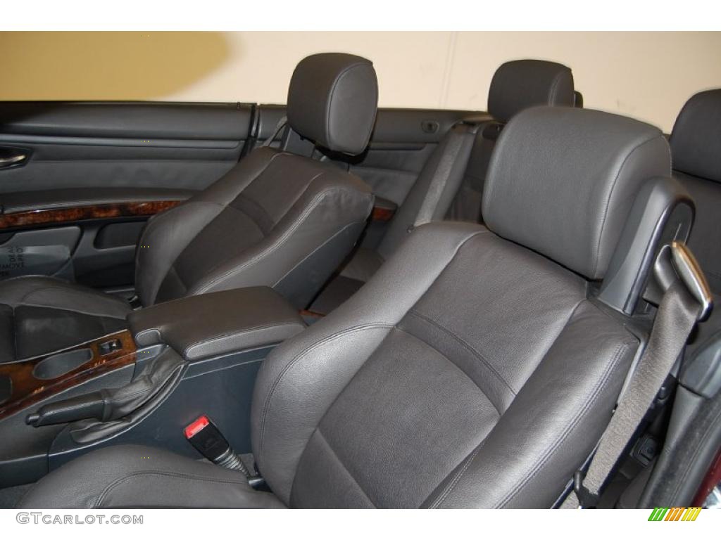 Black Dakota Leather Interior 2008 BMW 3 Series 335i Convertible Photo #45569499