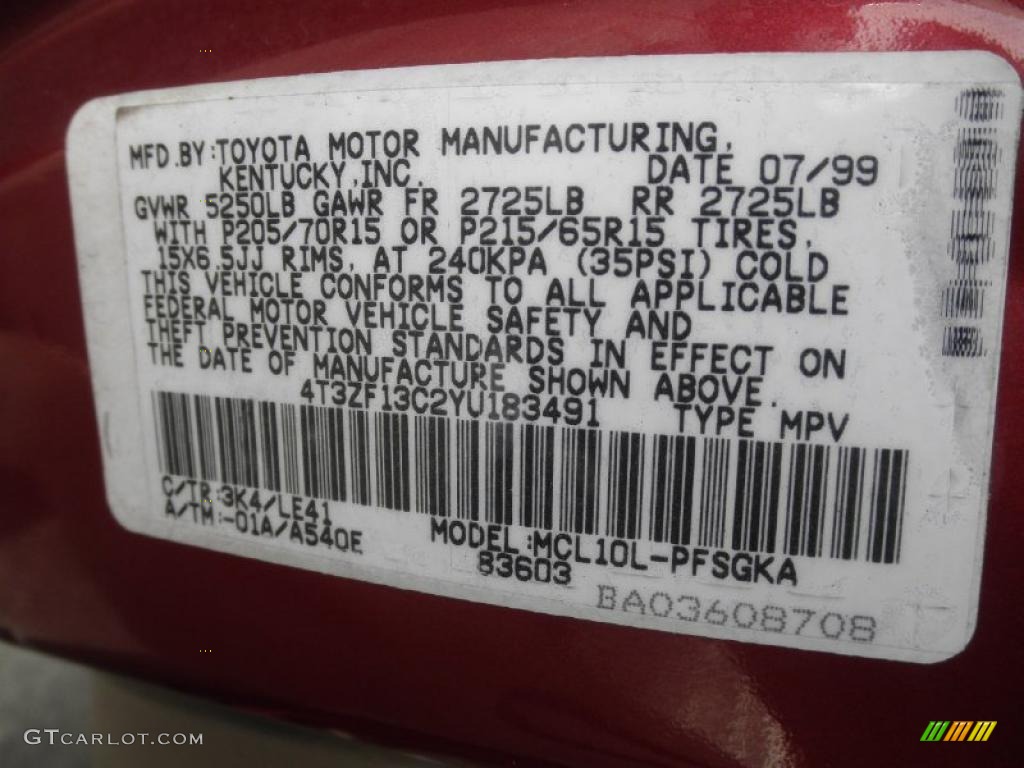 2000 Sienna XLE - Sunfire Red Pearl / Gray photo #5