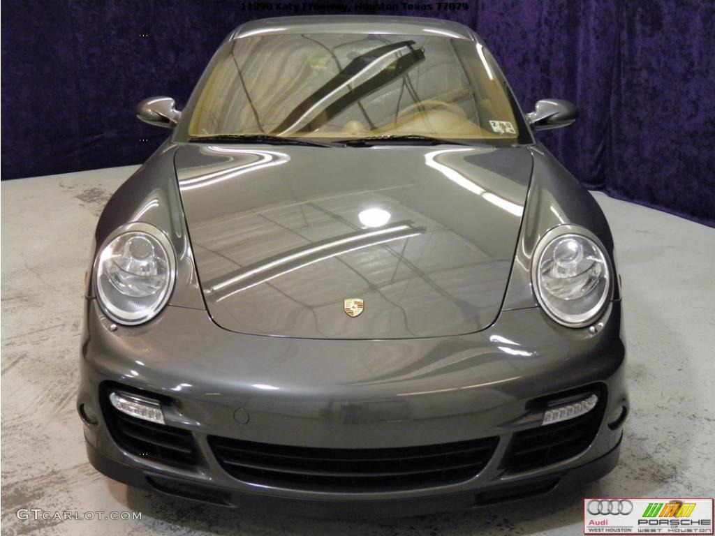 2008 911 Turbo Coupe - Meteor Grey Metallic / Natural Brown photo #16