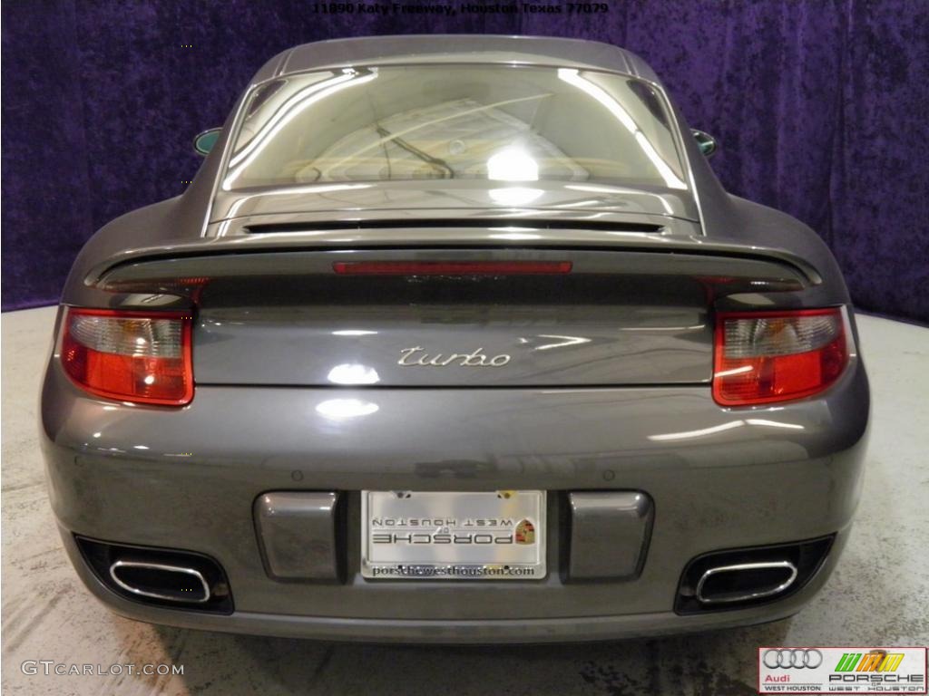 2008 911 Turbo Coupe - Meteor Grey Metallic / Natural Brown photo #17