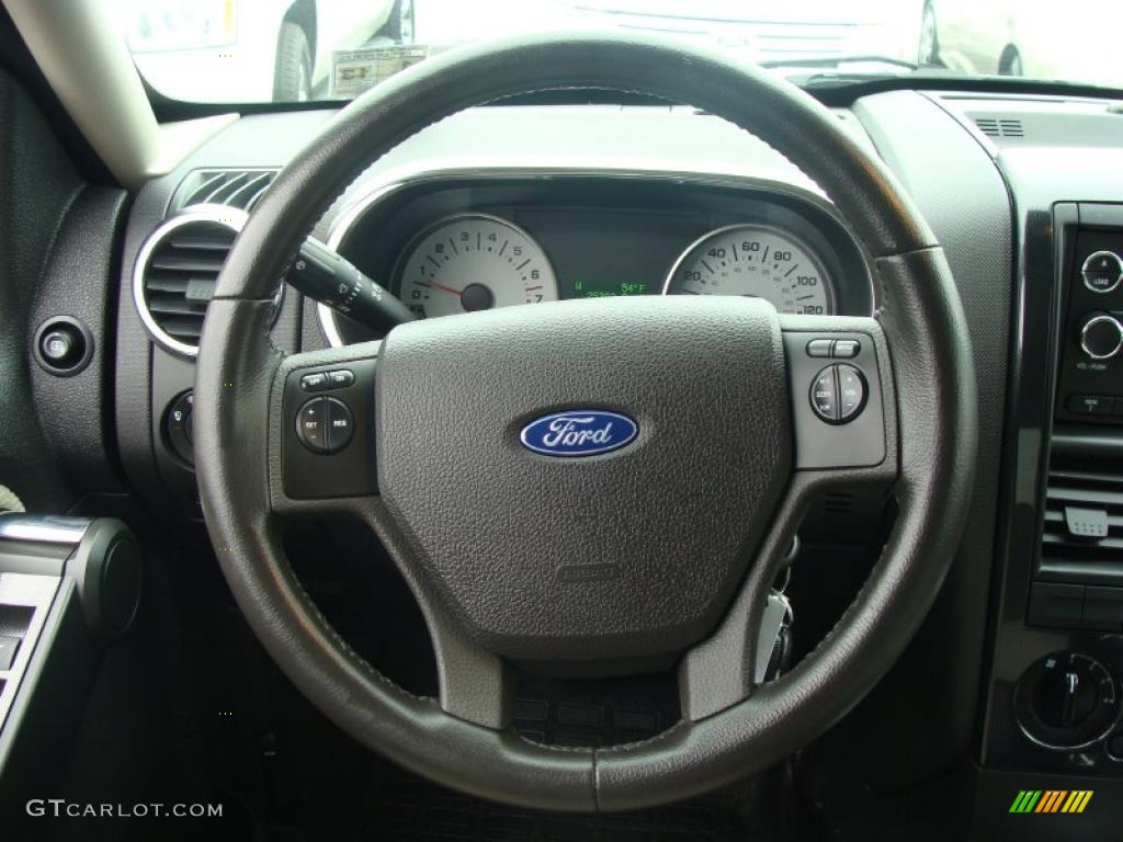 2008 Ford Explorer Sport Trac XLT 4x4 Stone Steering Wheel Photo #45573186