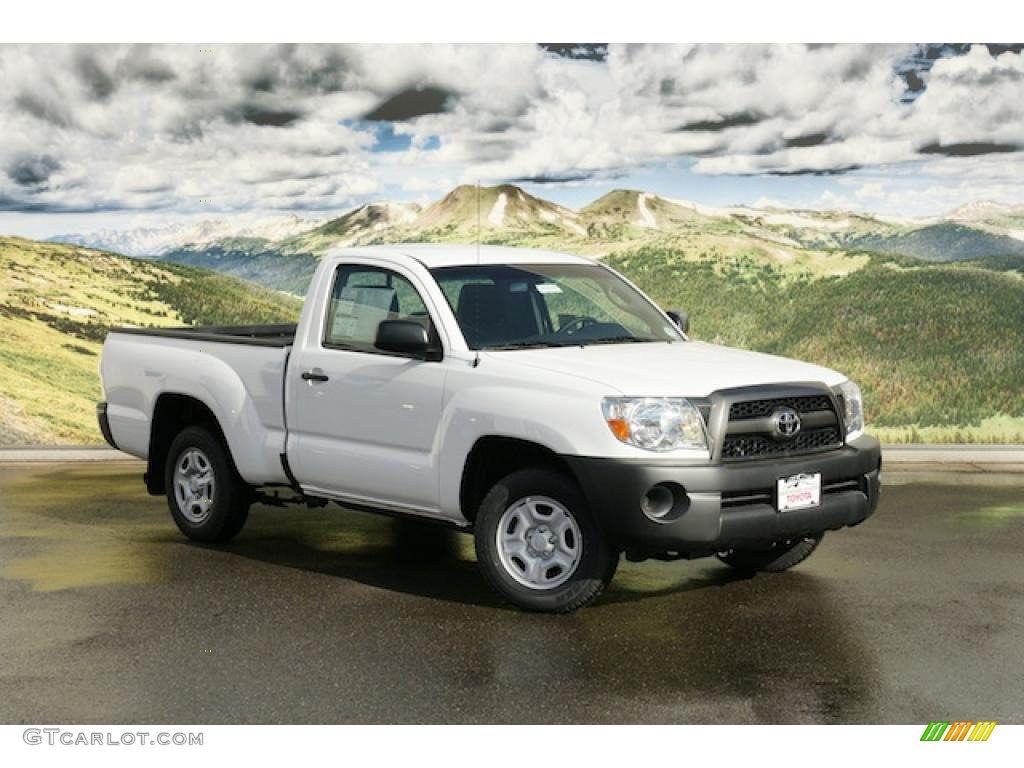 2011 Tacoma Regular Cab - Super White / Graphite Gray photo #1