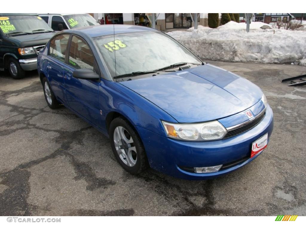 2003 ION 3 Sedan - Bright Blue / Gray photo #3