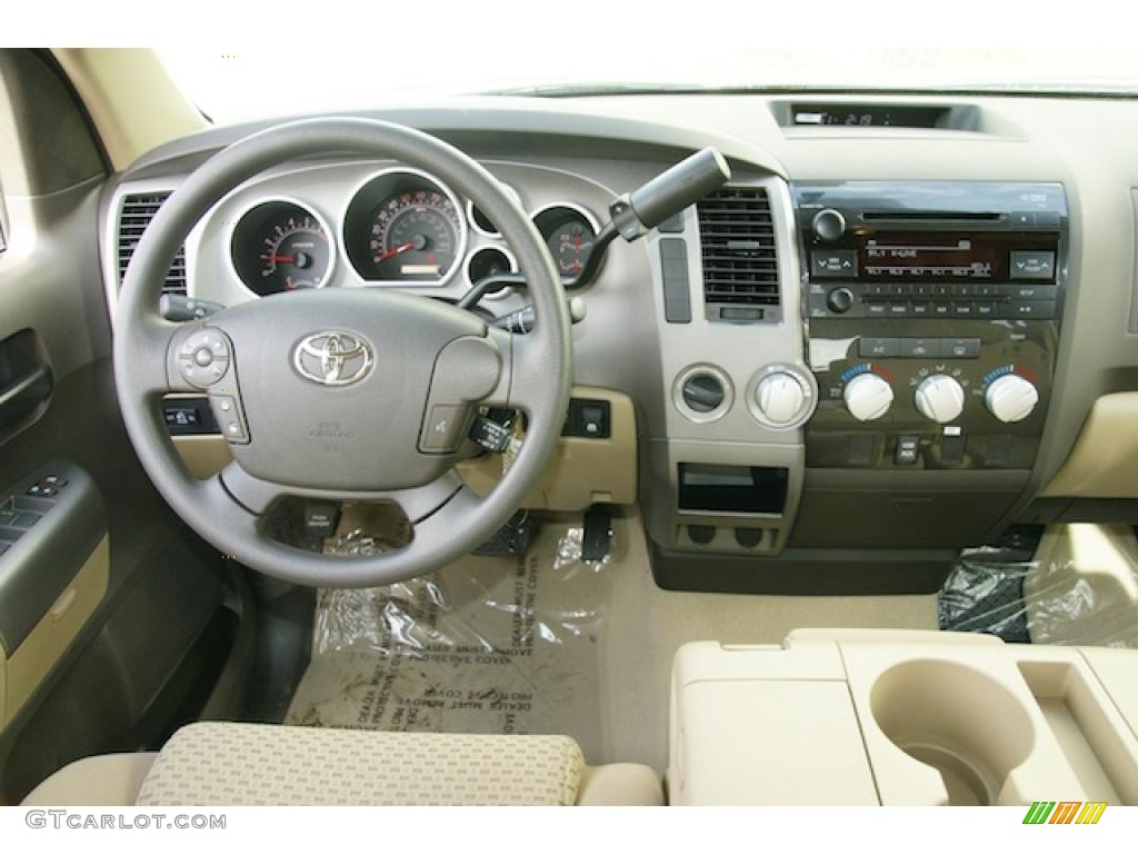 2011 Toyota Tundra SR5 CrewMax 4x4 Sand Beige Dashboard Photo #45574854