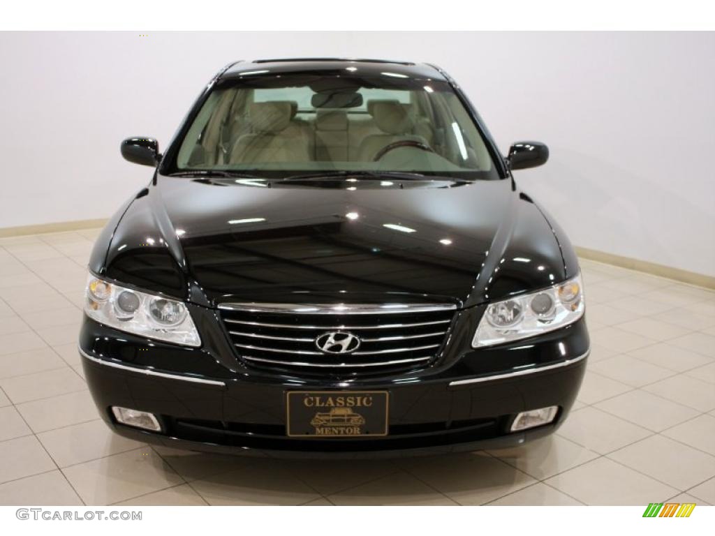 2007 Azera Limited - Ebony Black / Beige photo #2