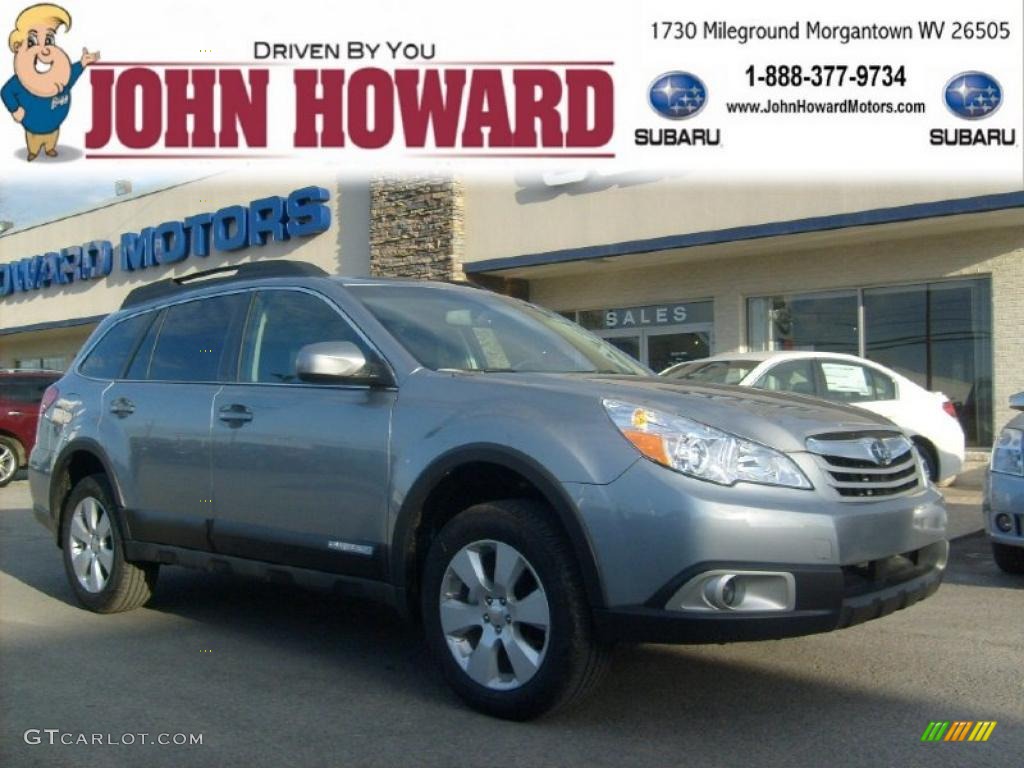 2011 Outback 2.5i Premium Wagon - Steel Silver Metallic / Off Black photo #1