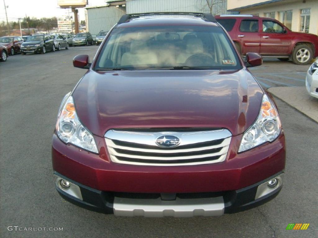 2011 Outback 2.5i Limited Wagon - Ruby Red Pearl / Warm Ivory photo #2