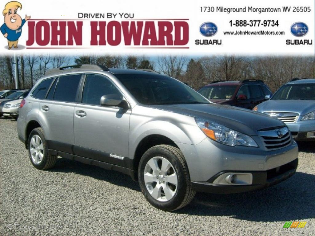 2011 Outback 2.5i Premium Wagon - Steel Silver Metallic / Off Black photo #1