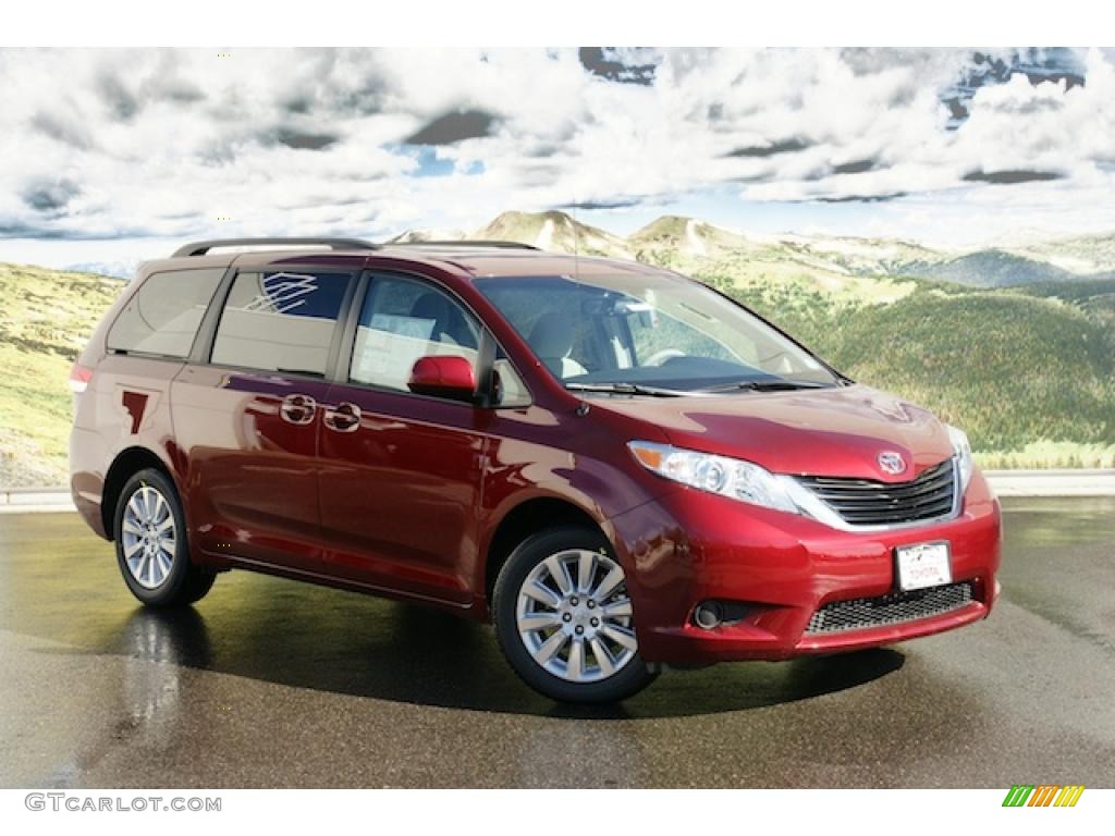 2011 Sienna LE AWD - Salsa Red Pearl / Light Gray photo #1