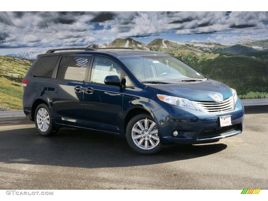 2011 Sienna XLE AWD - South Pacific Blue Pearl / Bisque photo #1