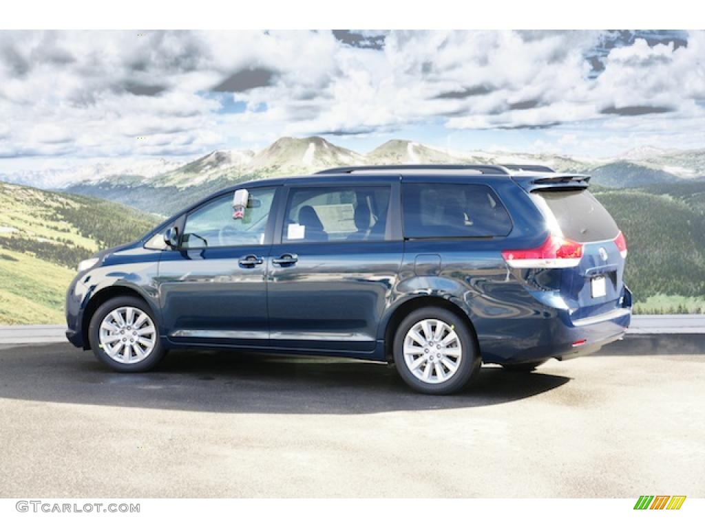 2011 Sienna XLE AWD - South Pacific Blue Pearl / Bisque photo #3