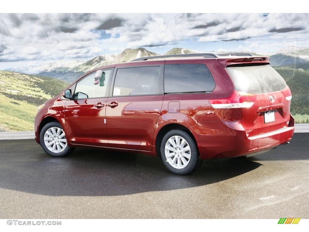 2011 Sienna XLE AWD - Salsa Red Pearl / Bisque photo #3