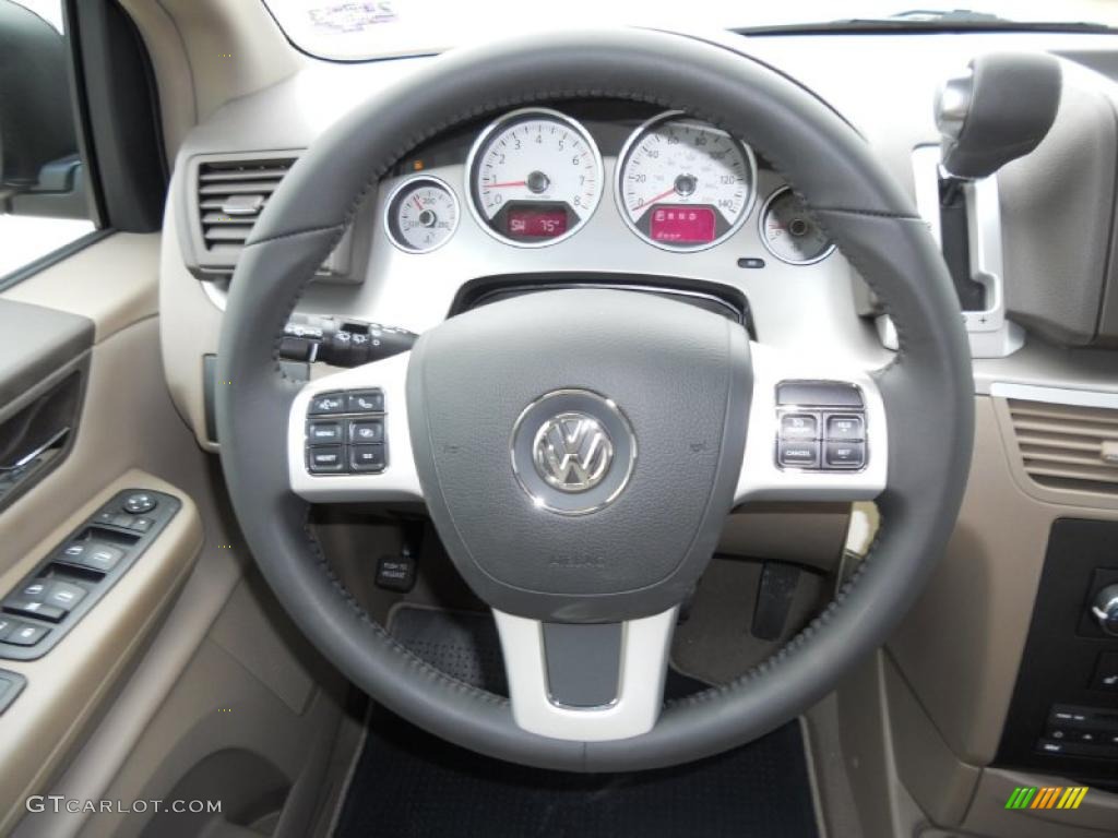 2011 Volkswagen Routan SE Sierra Stone Steering Wheel Photo #45599257