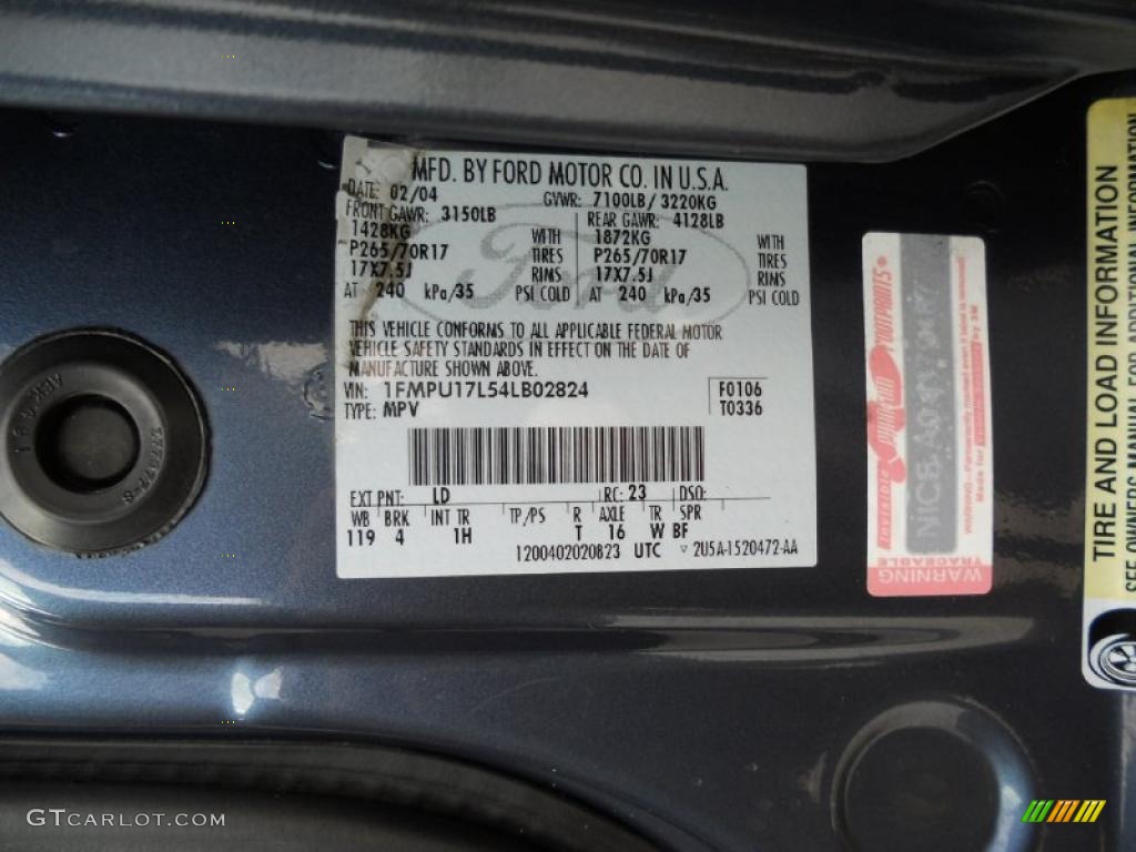 2004 Expedition Color Code LD for Medium Wedgewood Blue Metallic Photo #45602746