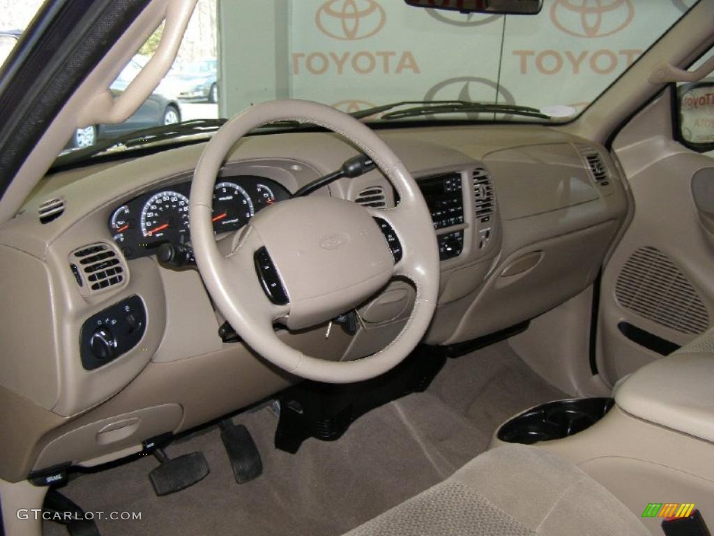 2002 Ford F150 XLT SuperCab Medium Parchment Dashboard Photo #45603254