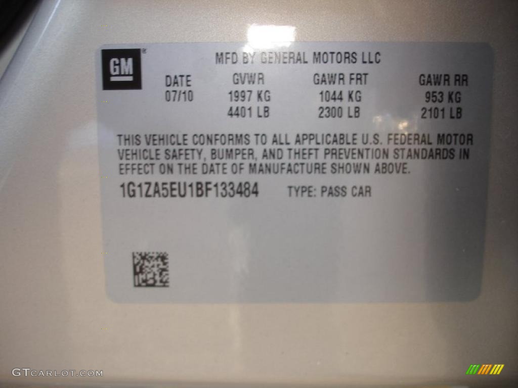 2011 Malibu LS - Gold Mist Metallic / Cocoa/Cashmere photo #16