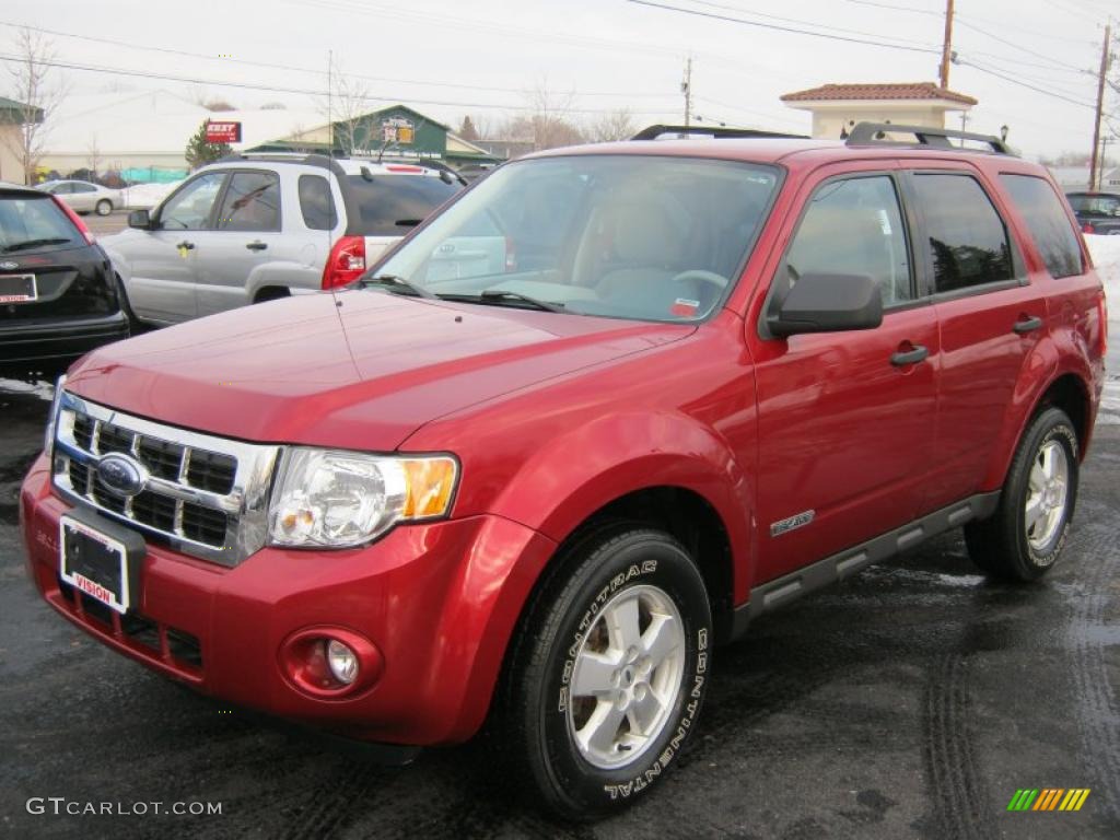 2008 Escape XLT 4WD - Redfire Metallic / Camel photo #1