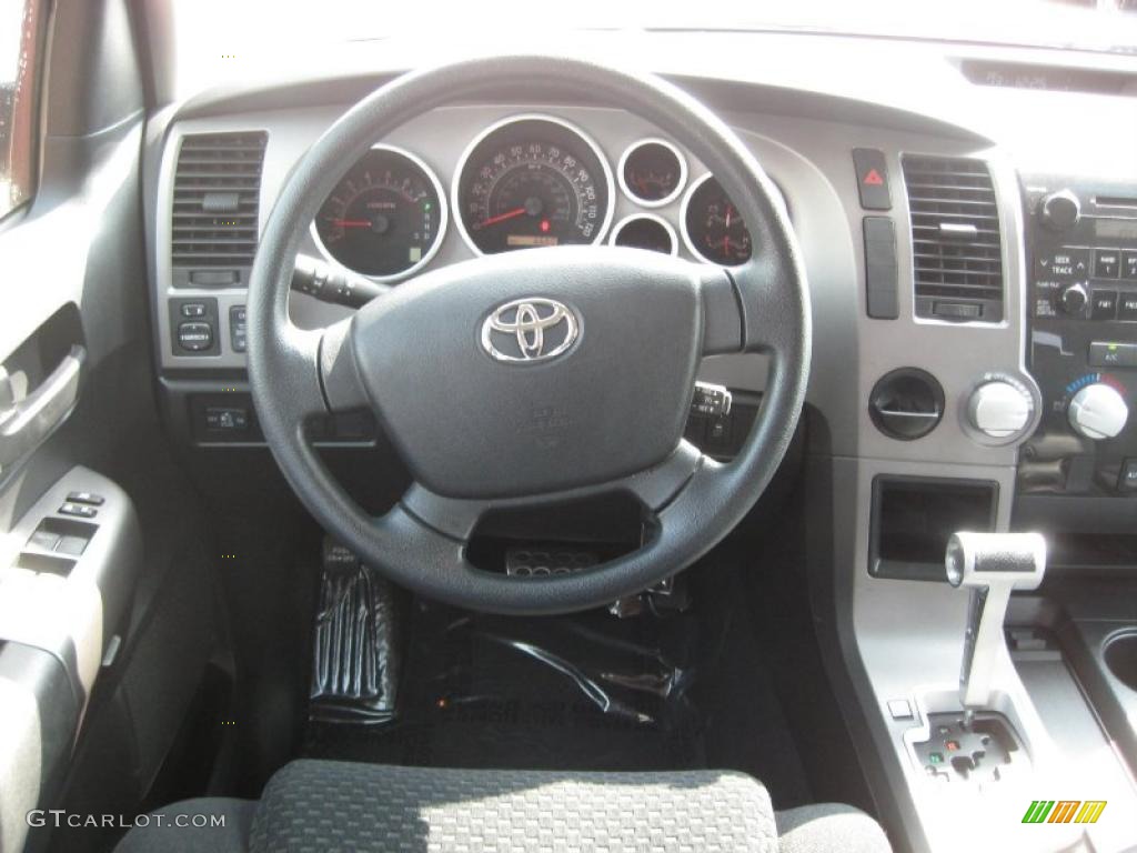 2010 Toyota Tundra TRD Sport Double Cab Black Steering Wheel Photo #45605642