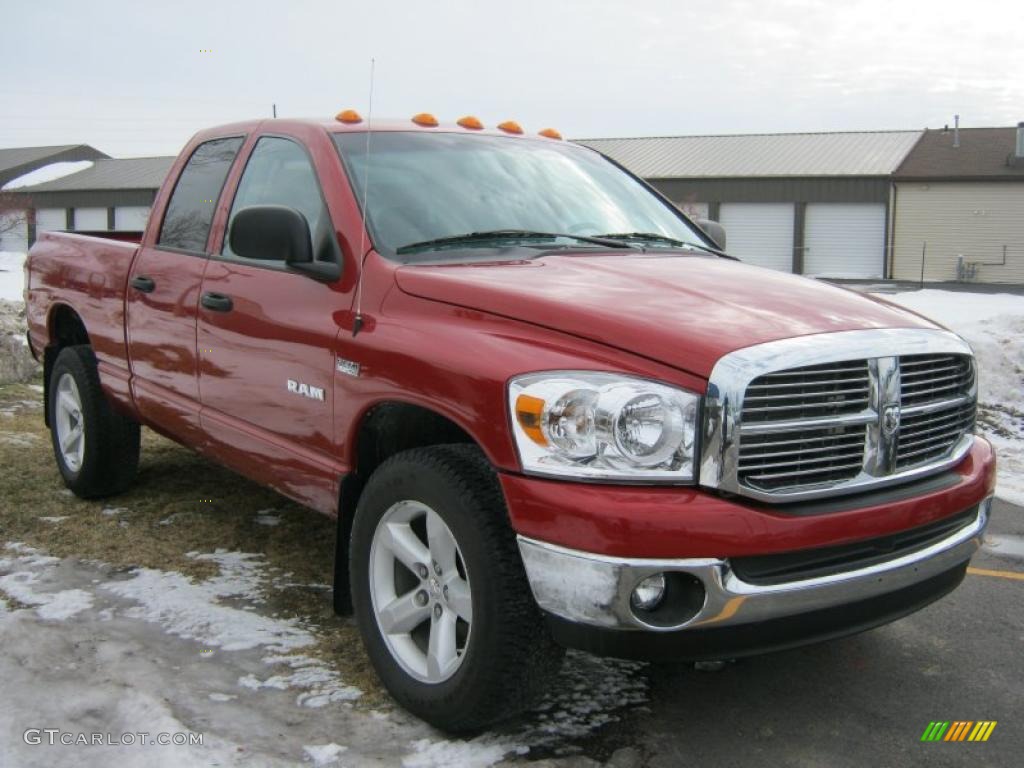 2008 Ram 1500 Big Horn Edition Quad Cab 4x4 - Inferno Red Crystal Pearl / Medium Slate Gray photo #17