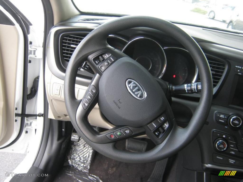 2011 Kia Optima LX Beige Steering Wheel Photo #45607326