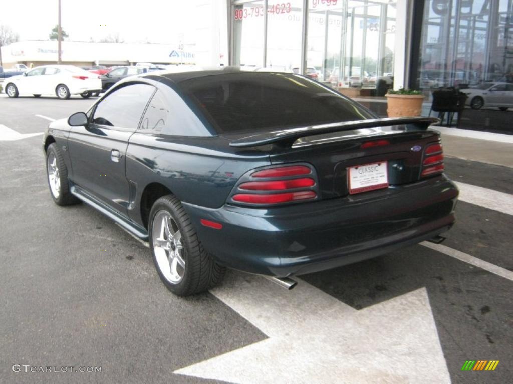 1995 Mustang GT Coupe - Deep Forest Green Metallic / Saddle photo #3