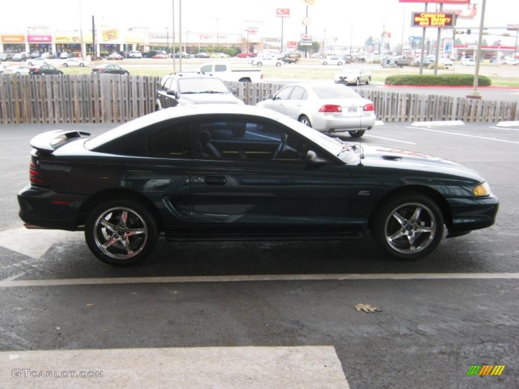 1995 Mustang GT Coupe - Deep Forest Green Metallic / Saddle photo #6