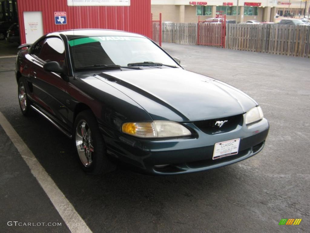 1995 Mustang GT Coupe - Deep Forest Green Metallic / Saddle photo #7