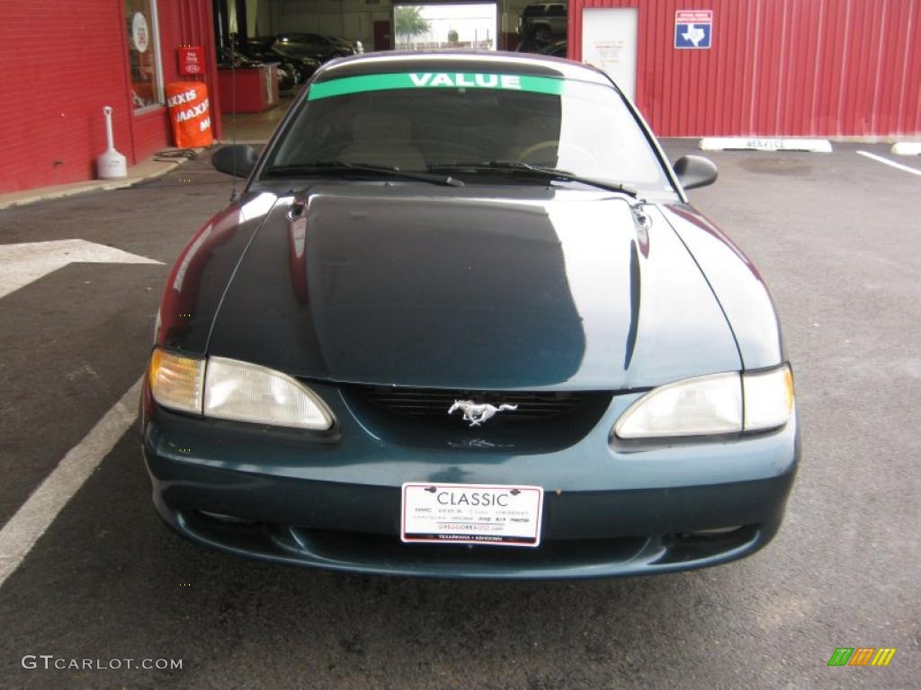 1995 Mustang GT Coupe - Deep Forest Green Metallic / Saddle photo #8