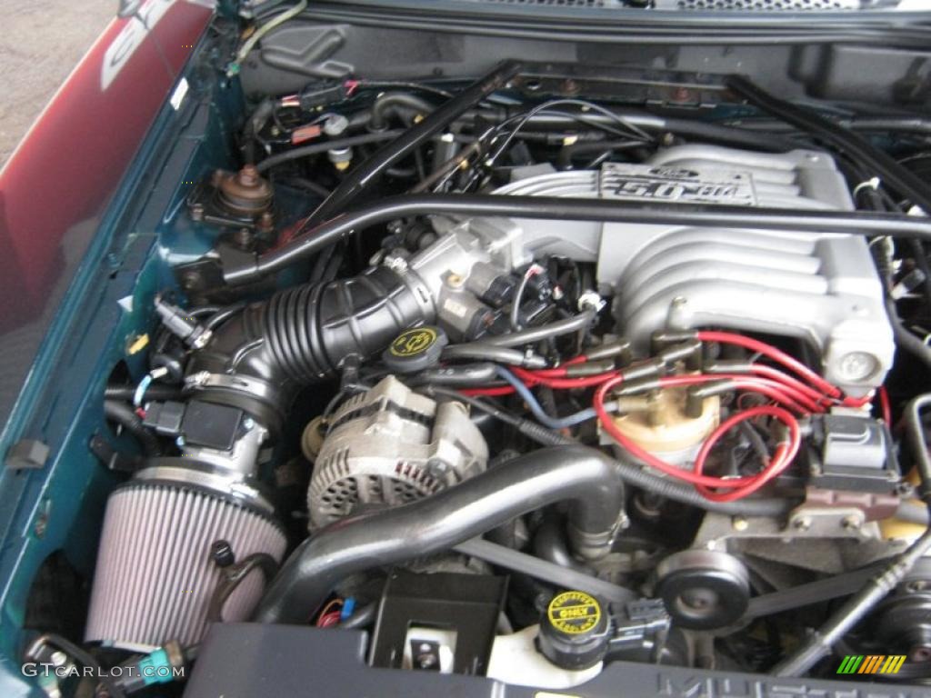 1995 Ford Mustang GT Coupe 5.0 Liter OHV 16-Valve V8 Engine Photo #45608846