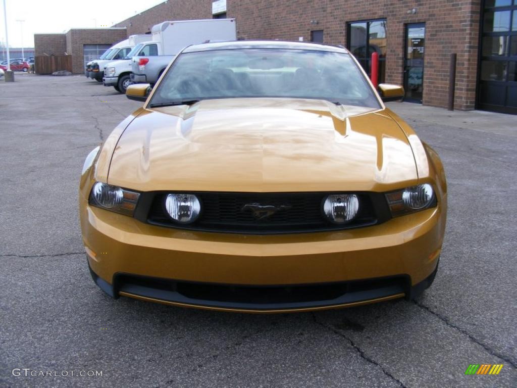 2010 Mustang GT Premium Coupe - Sunset Gold Metallic / Charcoal Black/Cashmere photo #8