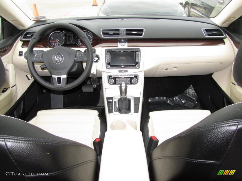 2012 Volkswagen CC Lux Limited Black/Cornsilk Beige Dashboard Photo #45610074