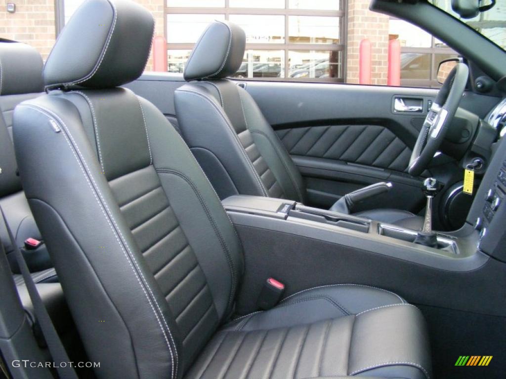 Charcoal Black Interior 2010 Ford Mustang Roush 427 Supercharged Convertible Photo #45610980