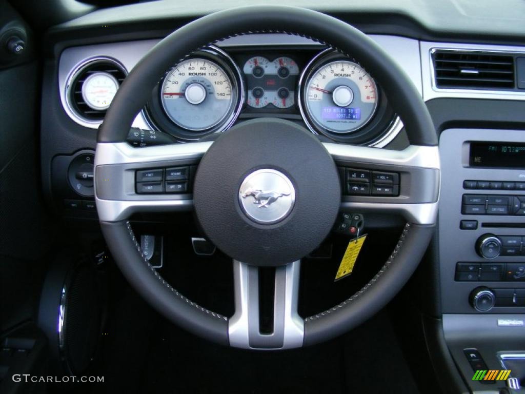 2010 Ford Mustang Roush 427 Supercharged Convertible Charcoal Black Steering Wheel Photo #45611011