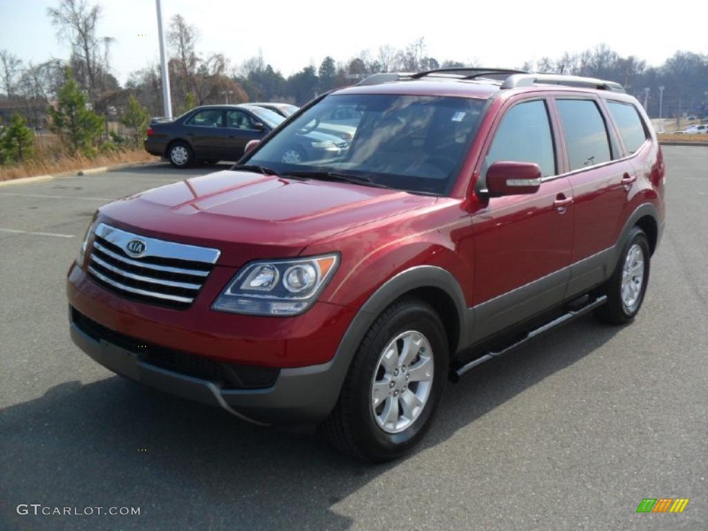 Spicy Red 2009 Kia Borrego LX V6 Exterior Photo #45615566
