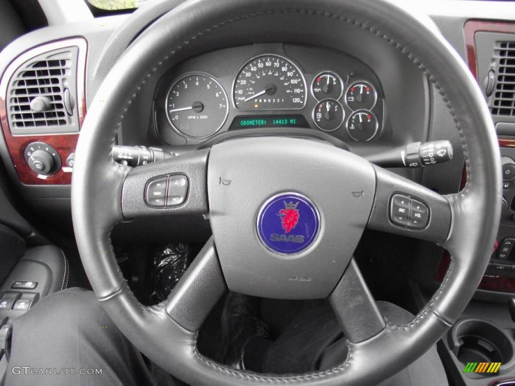 2009 Saab 9-7X 5.3i AWD Carbon Black Steering Wheel Photo #45615868