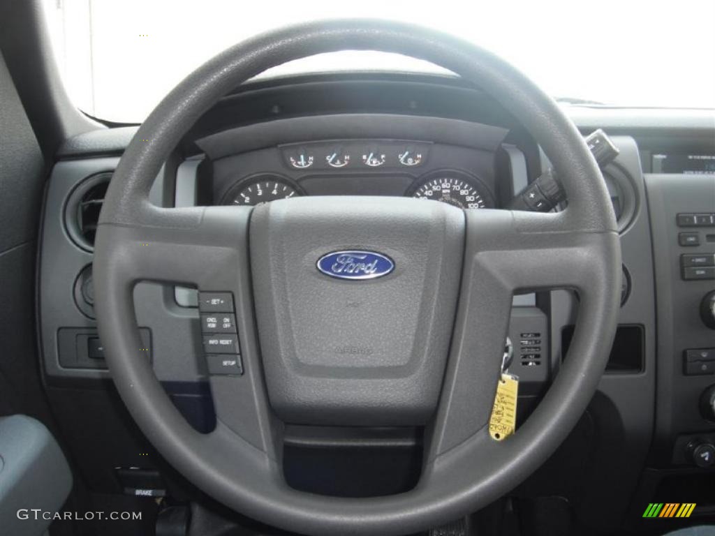 2011 Ford F150 XL SuperCab 4x4 Steel Gray Steering Wheel Photo #45617116