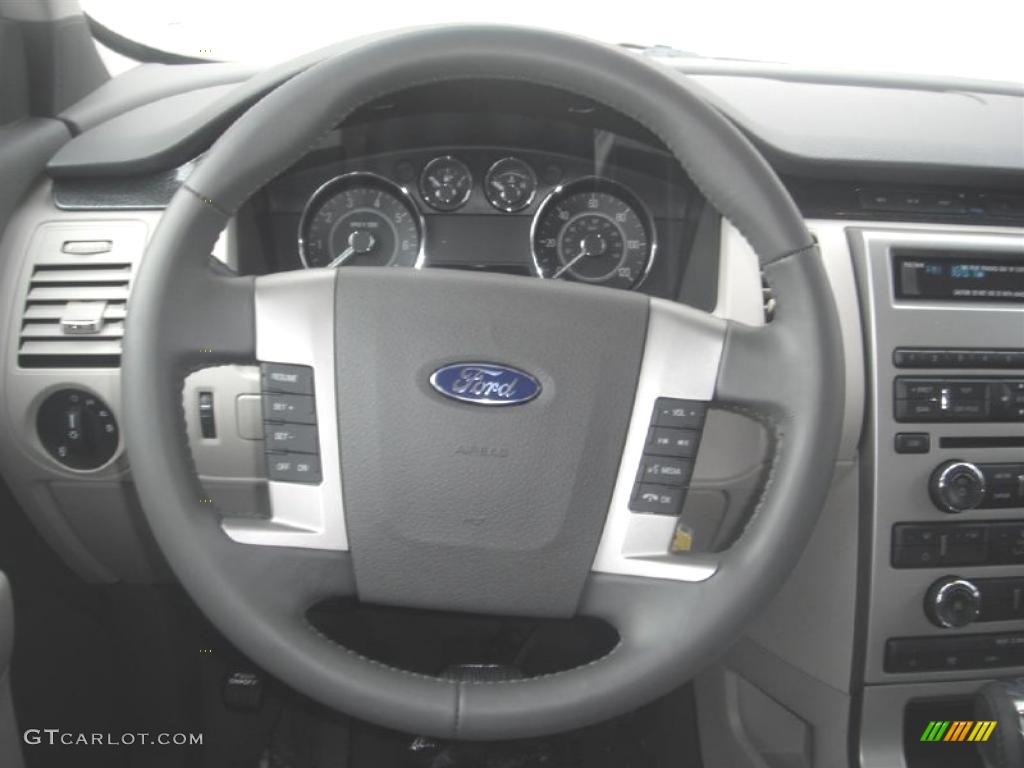 2011 Ford Flex SE Medium Light Stone Steering Wheel Photo #45617280