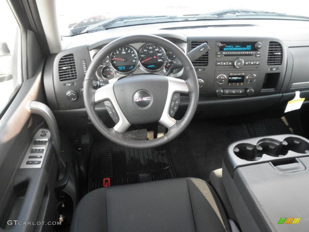 2011 GMC Sierra 1500 SLE Extended Cab 4x4 Ebony Dashboard Photo #45617428