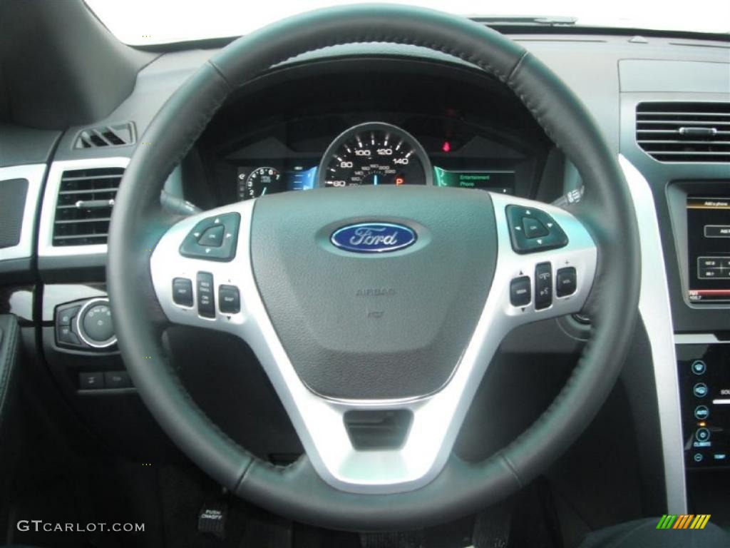 2011 Ford Explorer Limited 4WD Charcoal Black Steering Wheel Photo #45619192