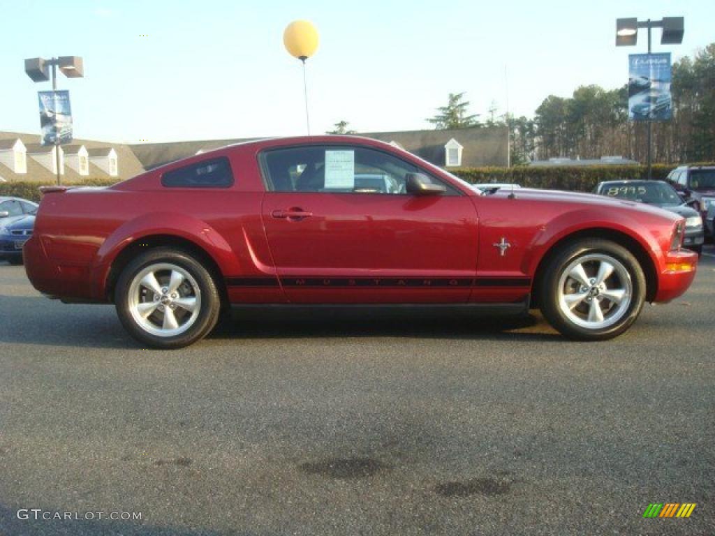 2007 Mustang V6 Premium Coupe - Redfire Metallic / Dark Charcoal photo #3